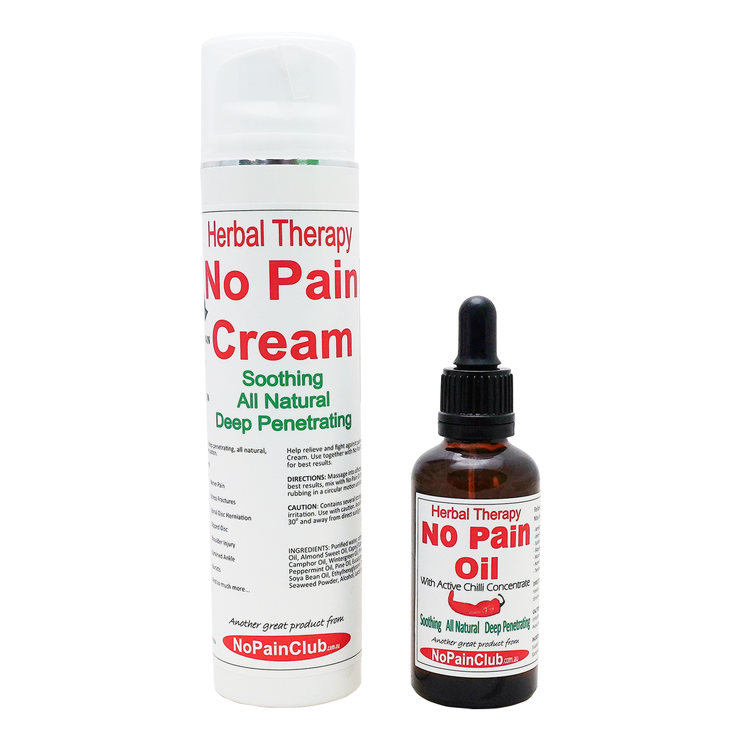 Herbal Therapy No Pain Cream and Herbal Therapy No Pain Oil Pack